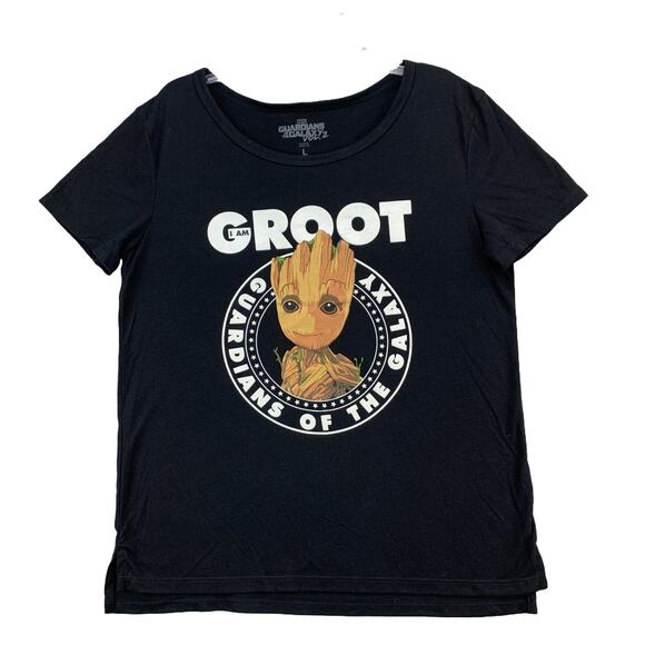 Marvel Guardian of the Galaxy Vol 2 Youth T Shirt Size Large Black I AM Groot - Picture 1 of 9
